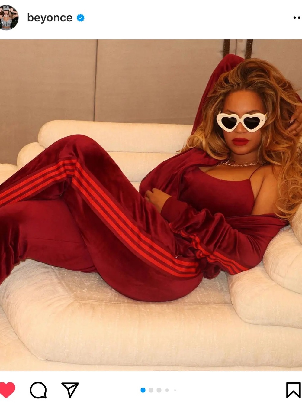 IVY PARK Velour Track Pants in Cherry Wood (Burgundy)